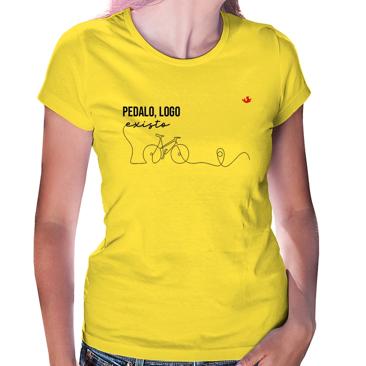 Baby Look Pedalo, logo existo - Amarela