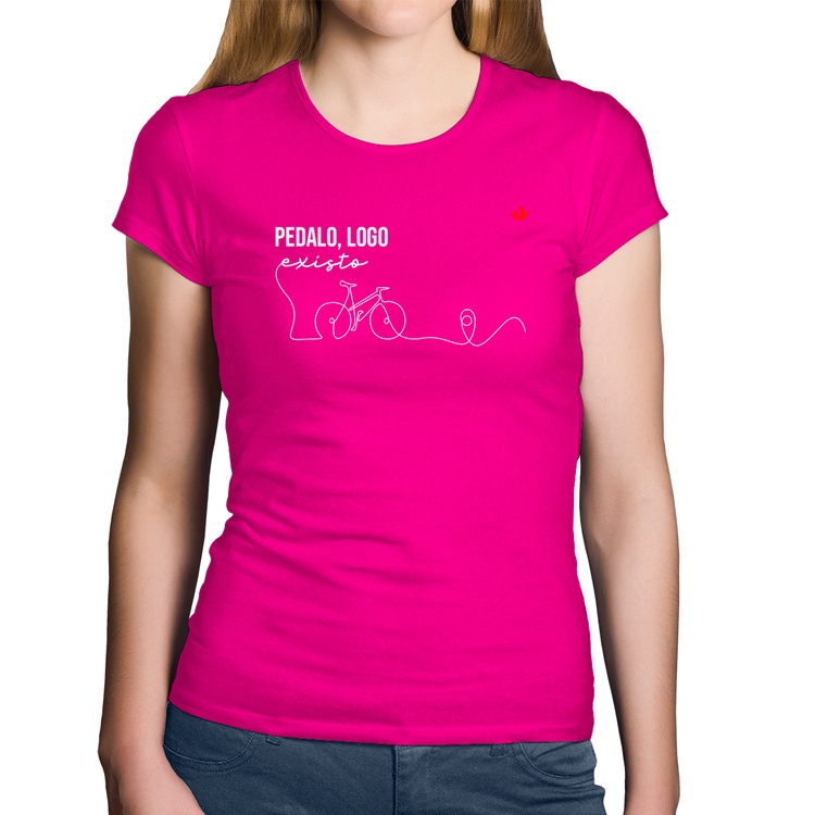 Baby Look Algodão Pedalo, logo existo - Rosa