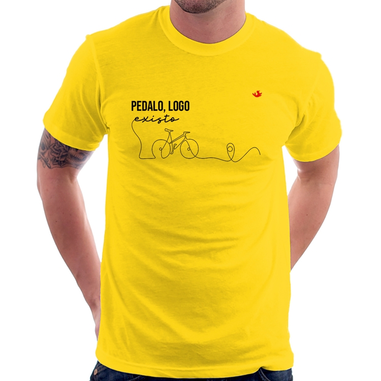 Camiseta Pedalo, logo existo - Amarela
