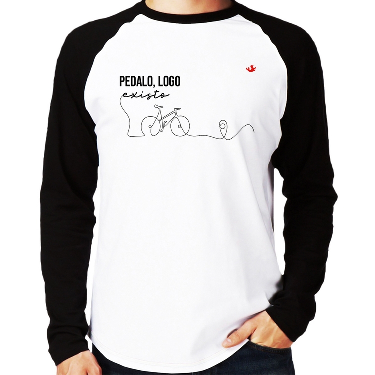 Camiseta Raglan Pedalo, logo existo Manga Longa
