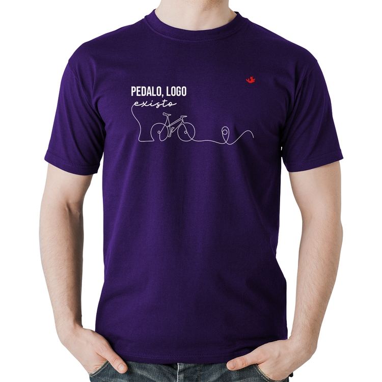 Camiseta Algodão Pedalo, logo existo - Roxa