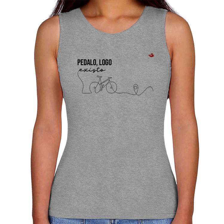 Regata Feminina Pedalo, logo existo - Cinza