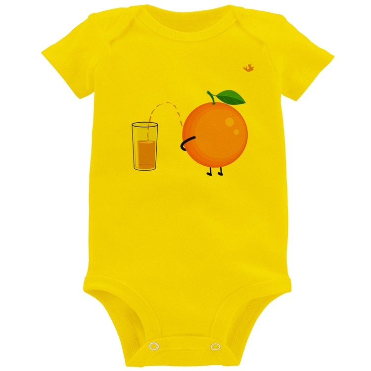 Body Bebê Peeing Orange - Amarelo