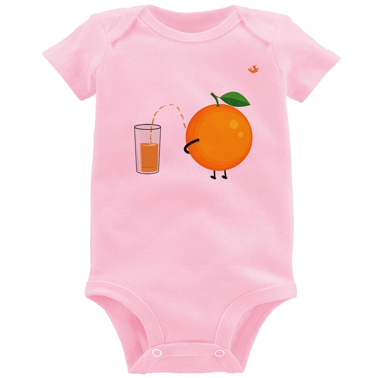 Body Bebê Peeing Orange - Rosa Bebê