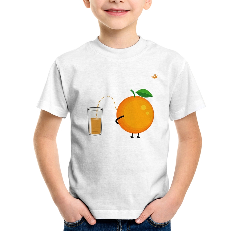 Camiseta Infantil Peeing Orange
