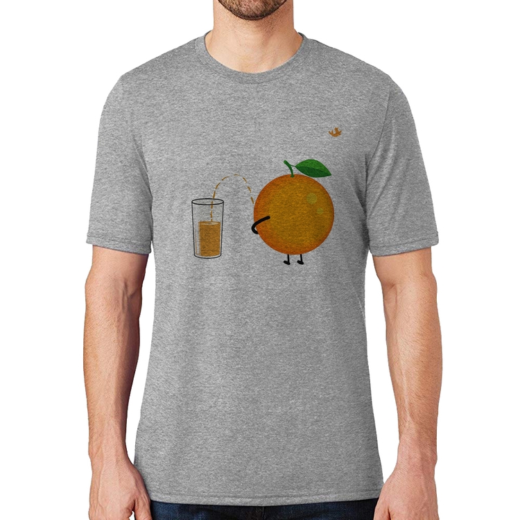 Camiseta Peeing Orange - Cinza