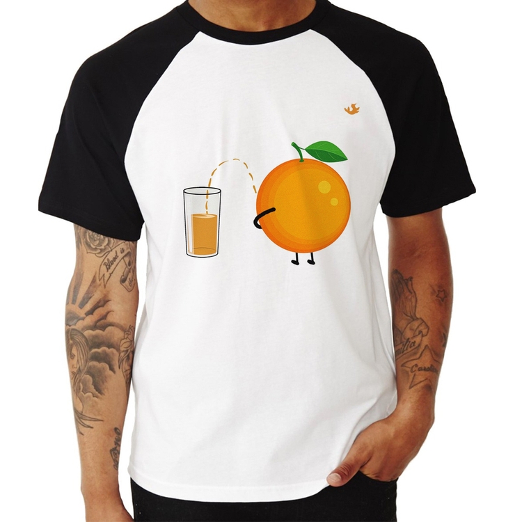 Camiseta Raglan Peeing Orange