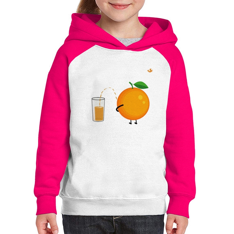 Moletom Infantil Peeing Orange - Branco/Rosa