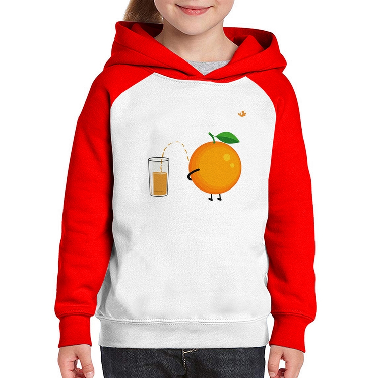 Moletom Infantil Peeing Orange - Branco/Vermelho