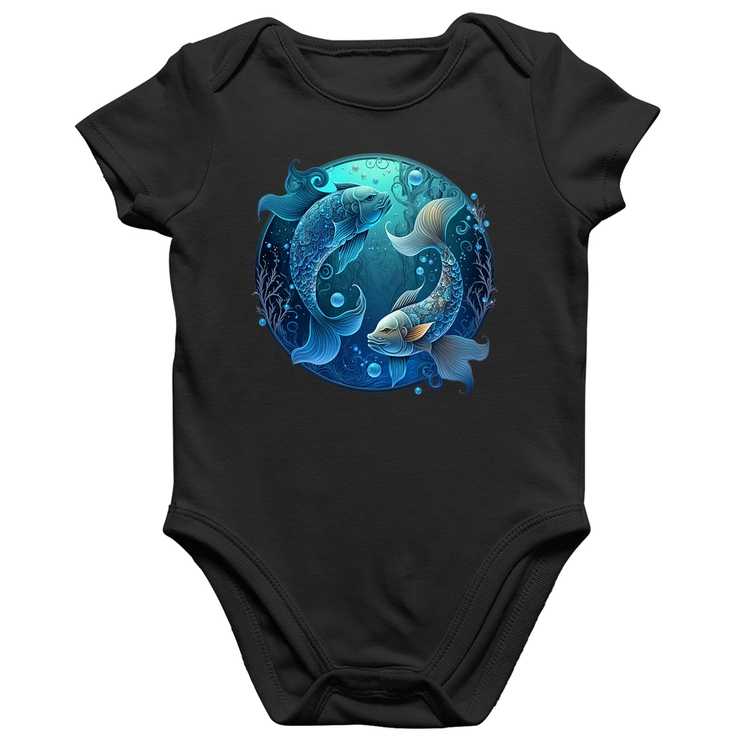 Body Bebê Algodão Peixes Sígno