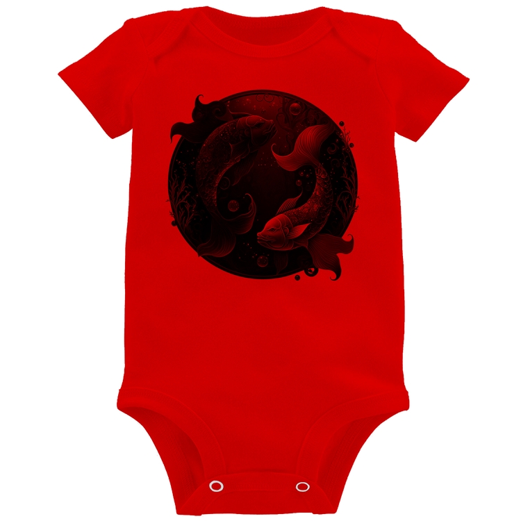 Body Bebê Peixes Sígno - Vermelho