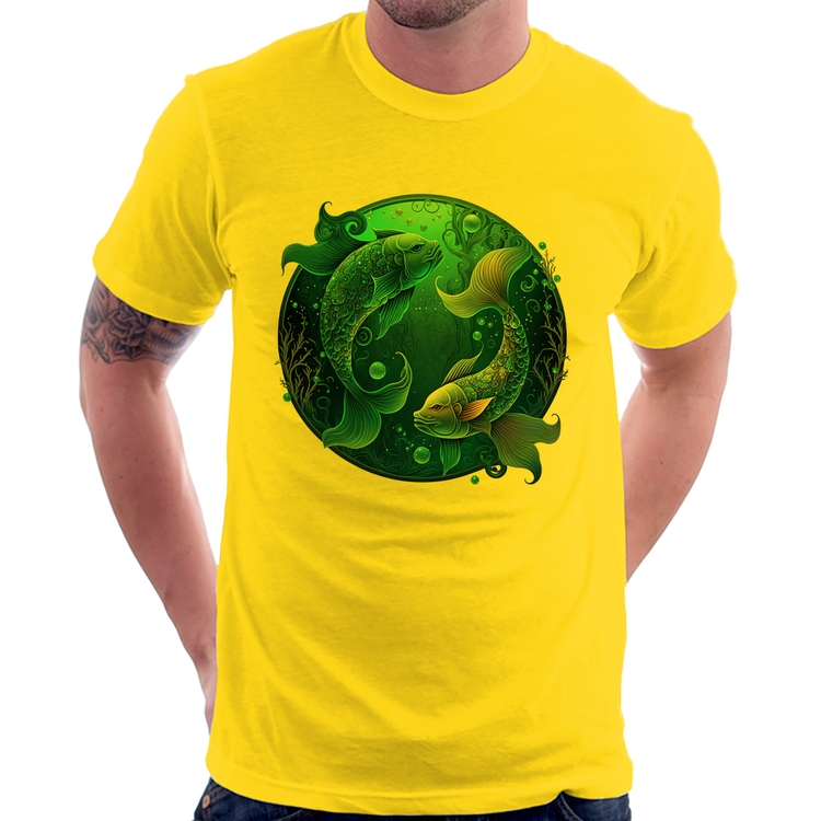 Camiseta Peixes Sígno - Amarela