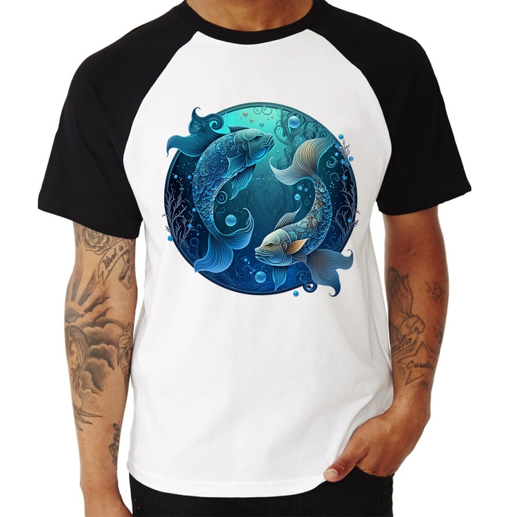 Camiseta Raglan Peixes Sígno