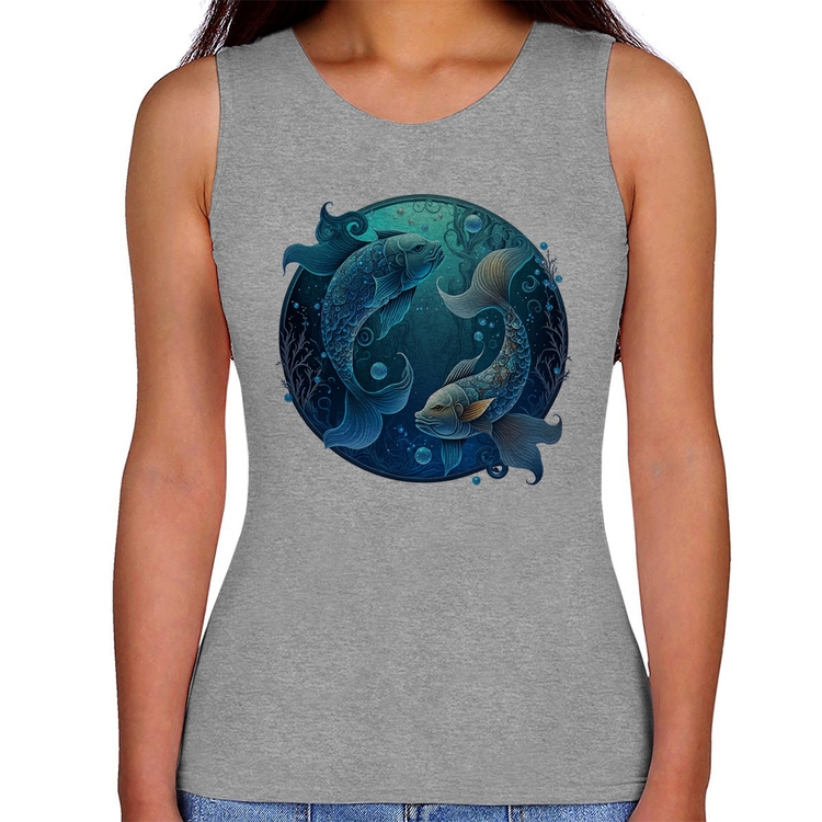 Regata Feminina Peixes Sígno - Cinza