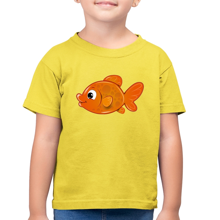 Camiseta Algodão Infantil Peixinho Brinquedo - Amarelo Canário