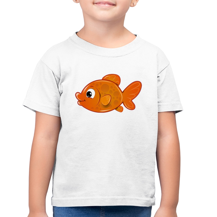 Camiseta Algodão Infantil Peixinho Brinquedo - Branca