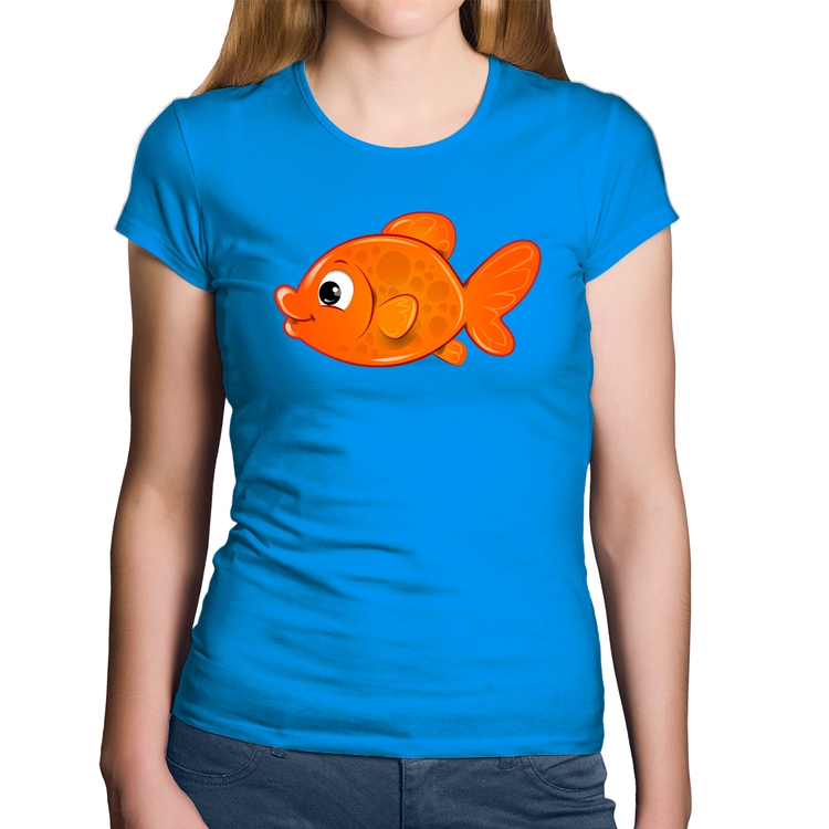 Baby Look Algodão Peixinho Brinquedo - Azul