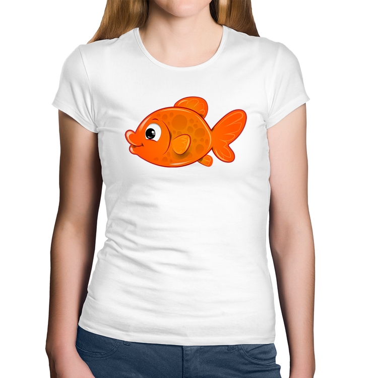 Baby Look Algodão Peixinho Brinquedo - Branca