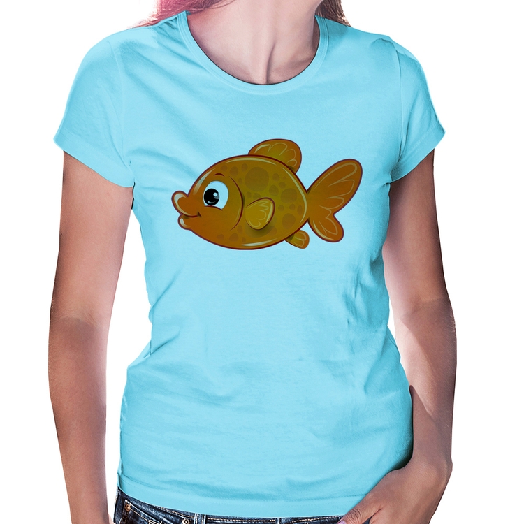 Baby Look Peixinho Brinquedo - Azul Bebê