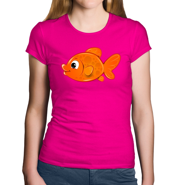 Baby Look Algodão Peixinho Brinquedo - Rosa