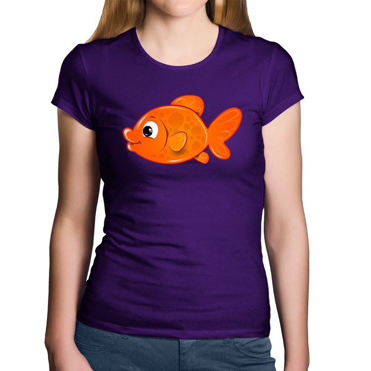 Baby Look Algodão Peixinho Brinquedo - Roxa