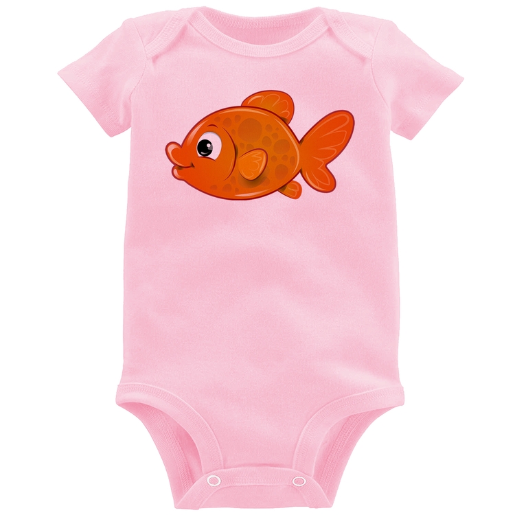 Body Bebê Peixinho Brinquedo - Rosa Bebê