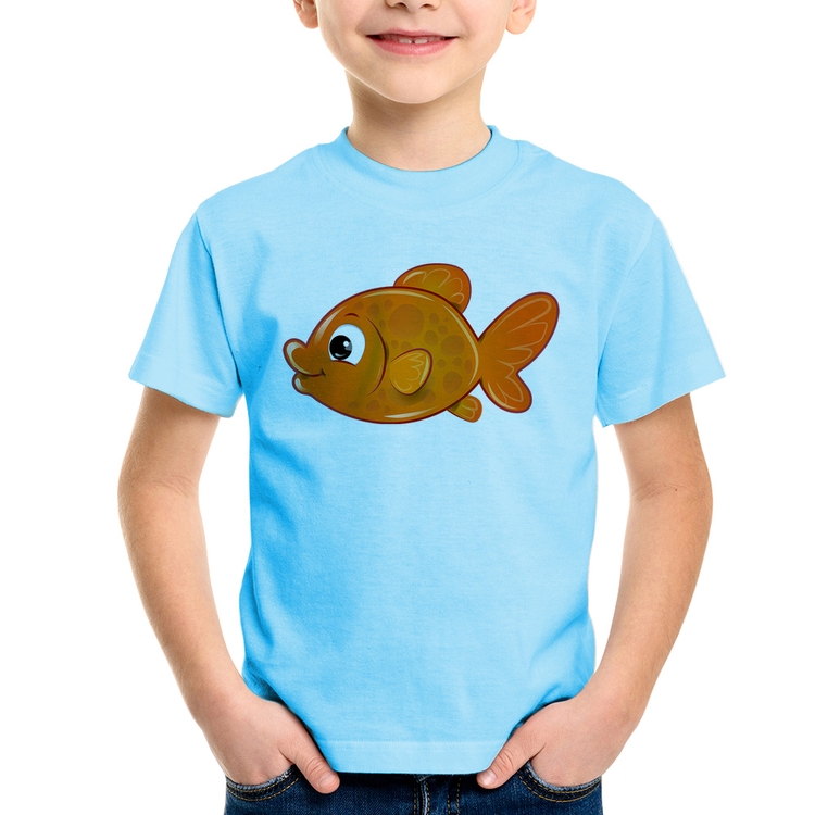 Camiseta Infantil Peixinho Brinquedo - Azul Bebê
