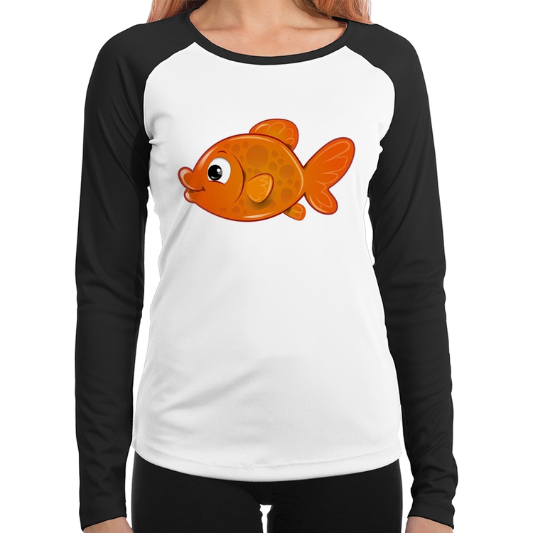 Baby Look Raglan Peixinho Brinquedo Manga Longa