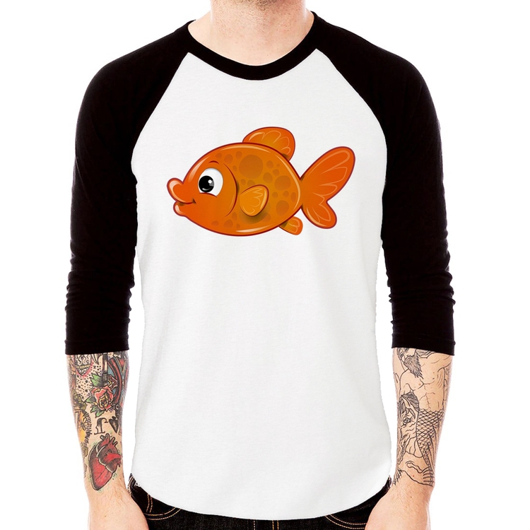 Camiseta Raglan Peixinho Brinquedo Manga 3/4