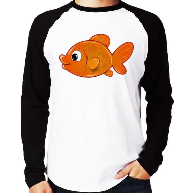 Camiseta Raglan Peixinho Brinquedo Manga Longa