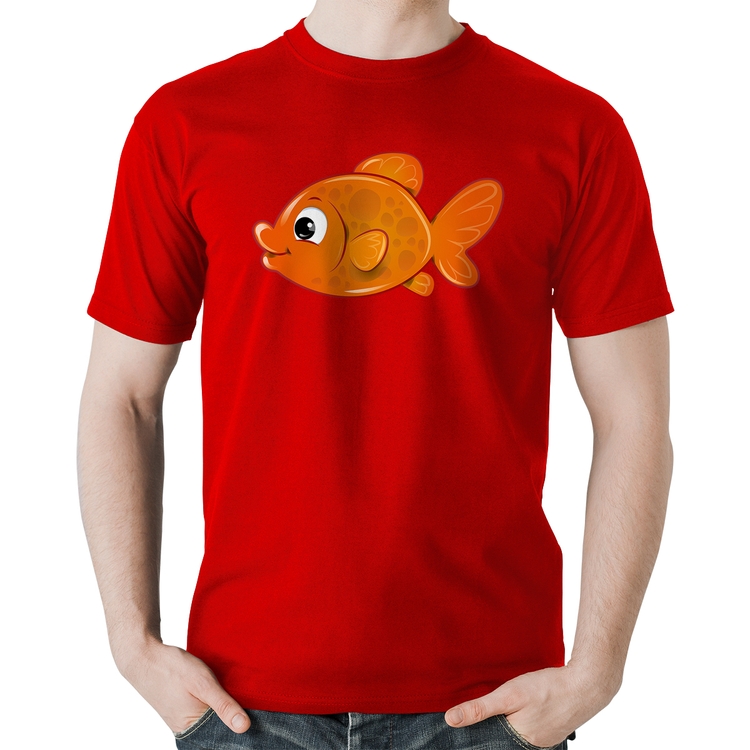 Camiseta Algodão Peixinho Brinquedo - Vermelha