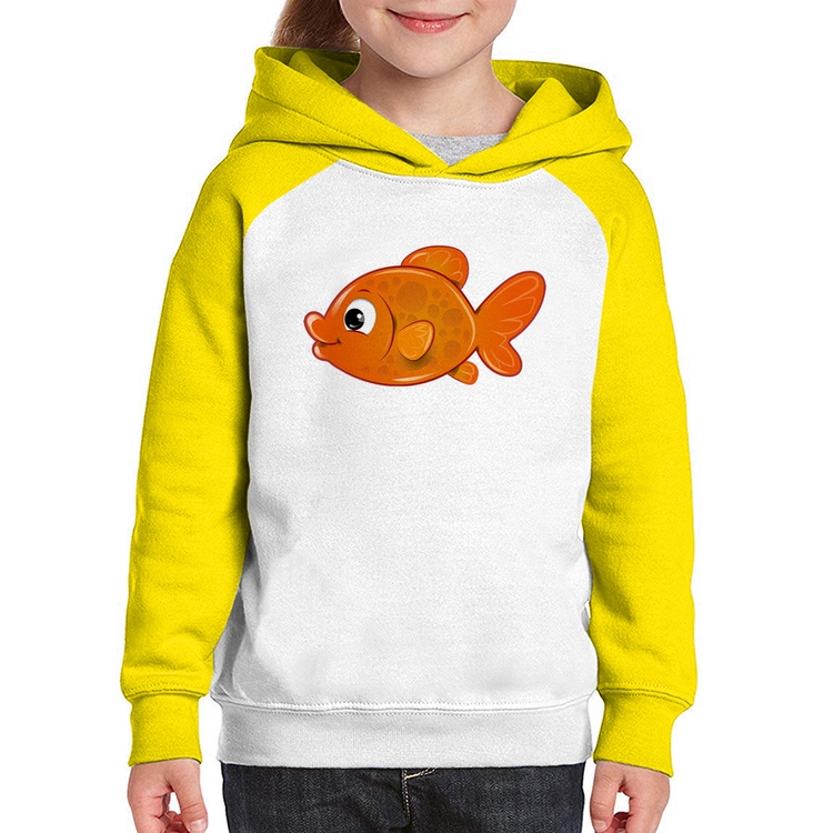 Moletom Infantil Peixinho Brinquedo - Branco/Amarelo