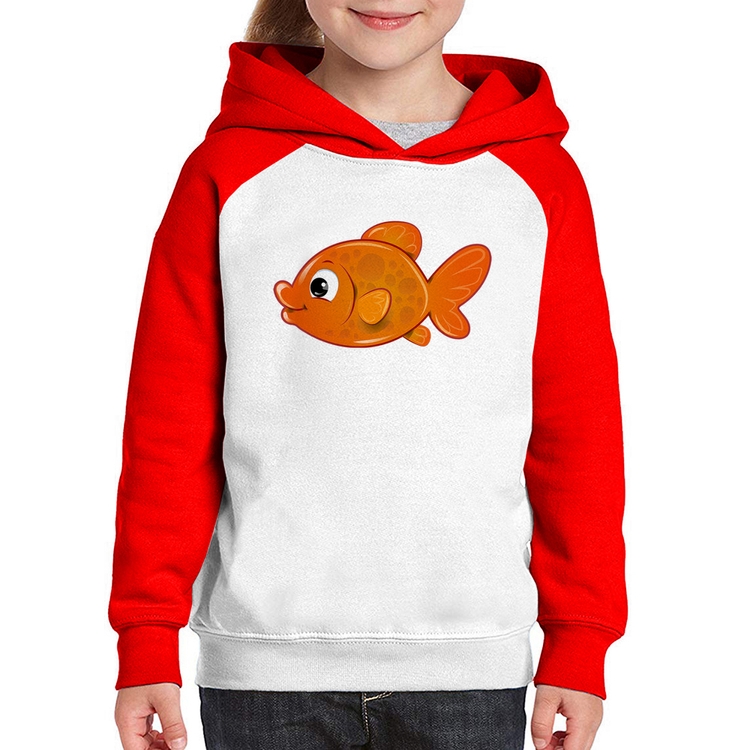Moletom Infantil Peixinho Brinquedo - Branco/Vermelho