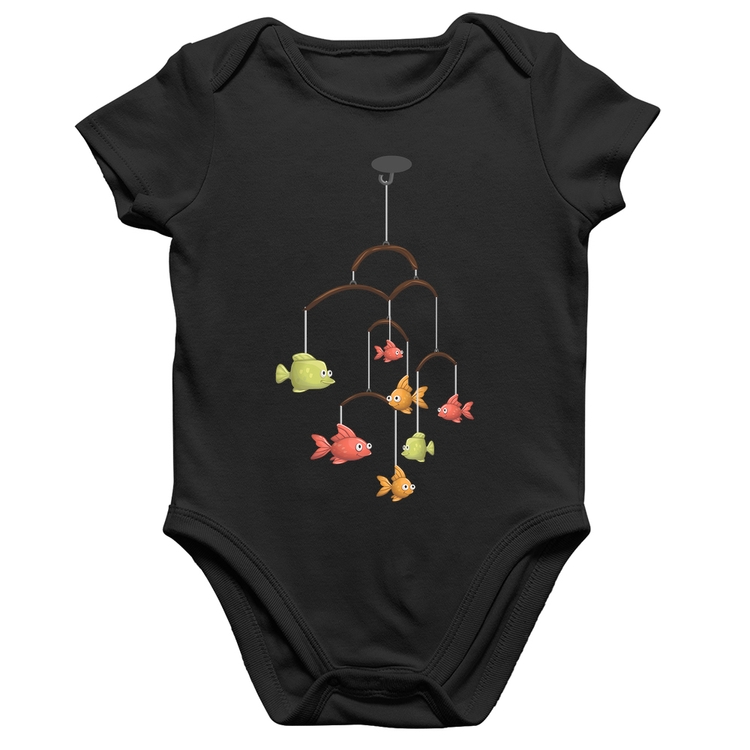 Body Bebê Algodão Peixinhos Móbile