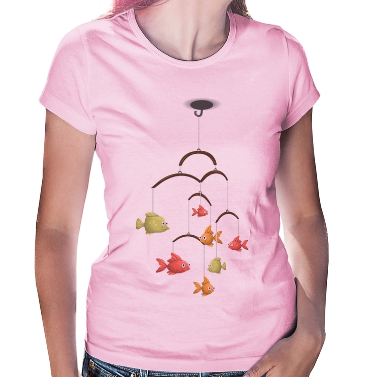 Baby Look Peixinhos Móbile - Rosa Bebê