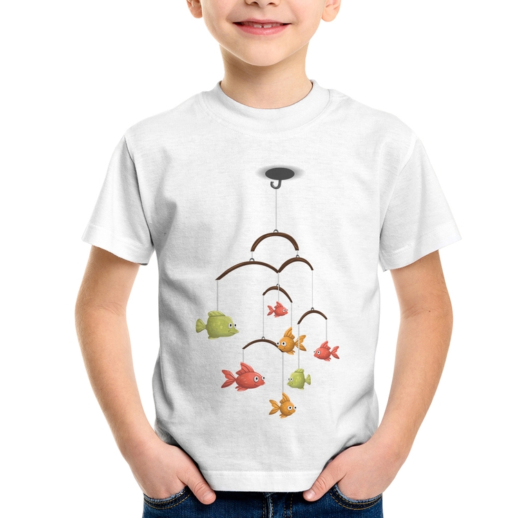 Camiseta Infantil Peixinhos Móbile