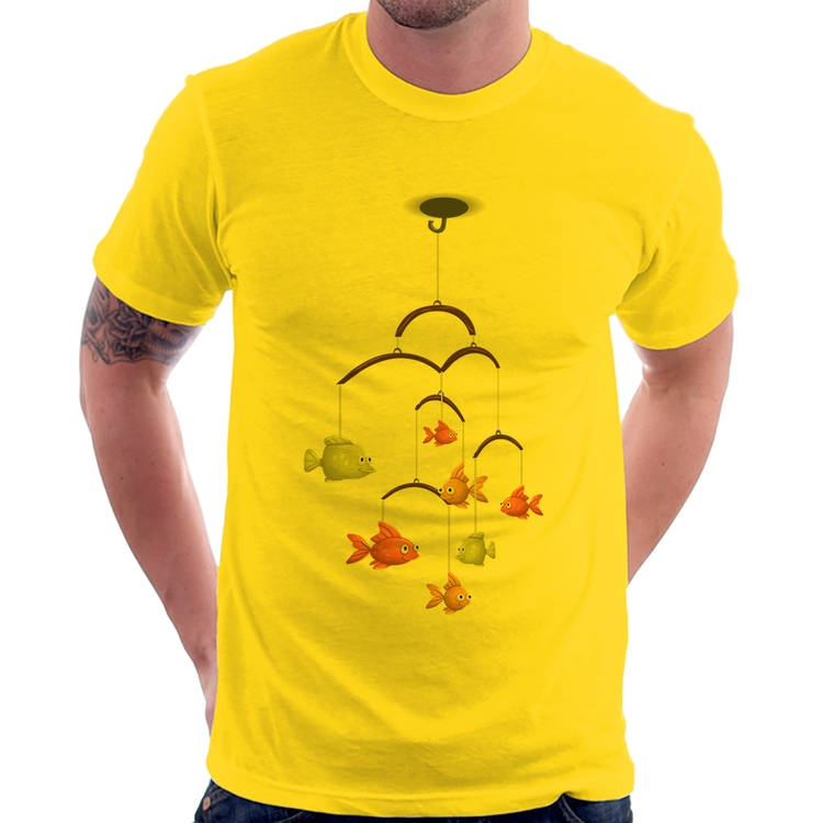 Camiseta Peixinhos Móbile - Amarela