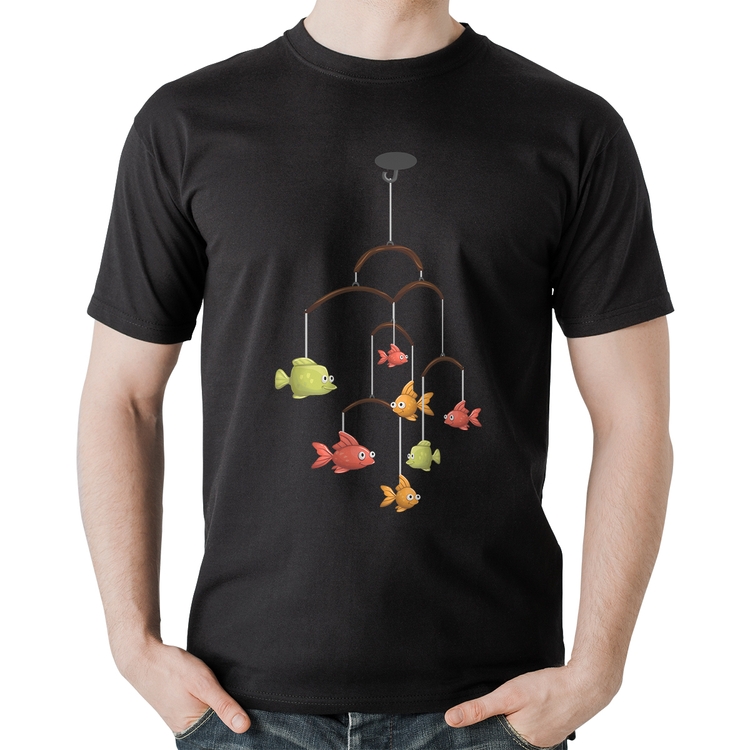 Camiseta Algodão Peixinhos Móbile