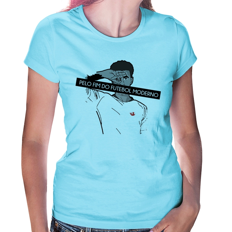 Baby Look Pelo fim do futebol moderno - Azul Bebê