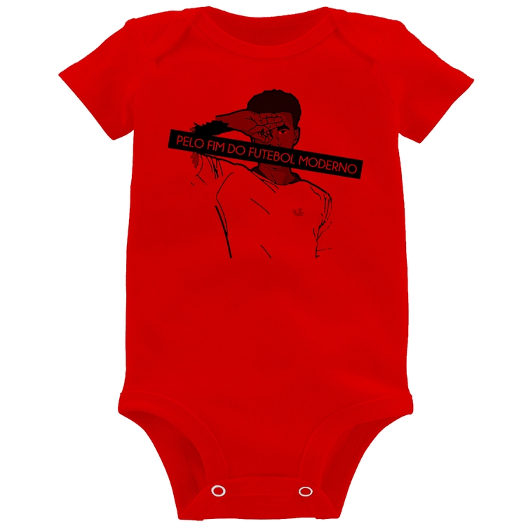 Body Bebê Pelo fim do futebol moderno - Vermelho