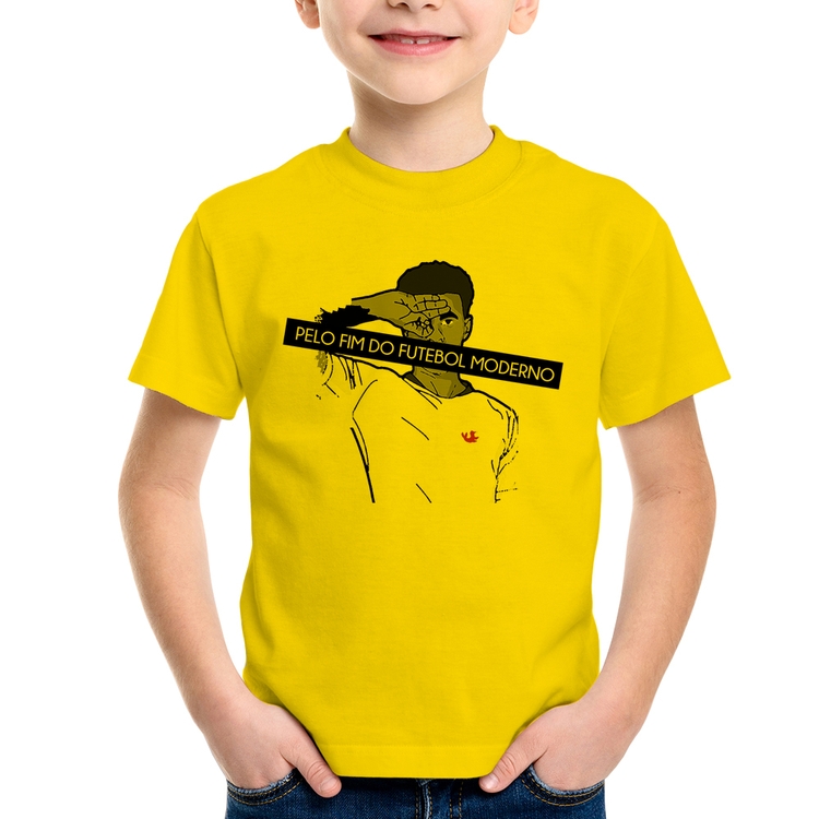Camiseta Infantil Pelo fim do futebol moderno - Amarela