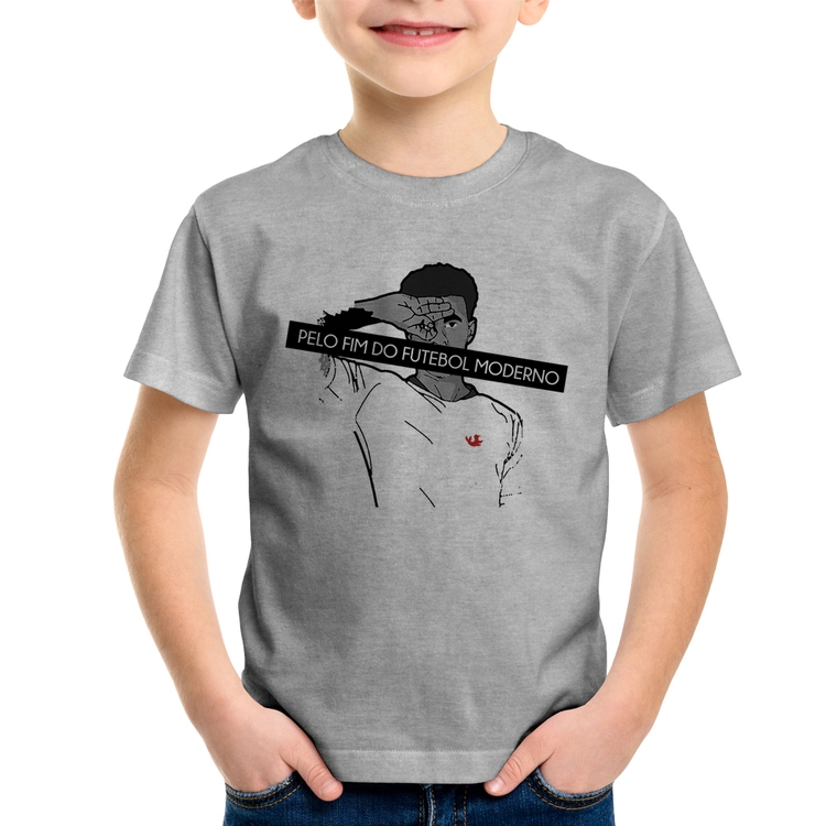 Camiseta Infantil Pelo fim do futebol moderno - Cinza
