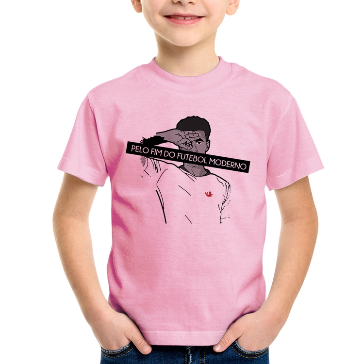 Camiseta Infantil Pelo fim do futebol moderno - Rosa Bebê