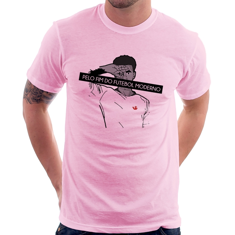 Camiseta Pelo fim do futebol moderno - Rosa Bebê
