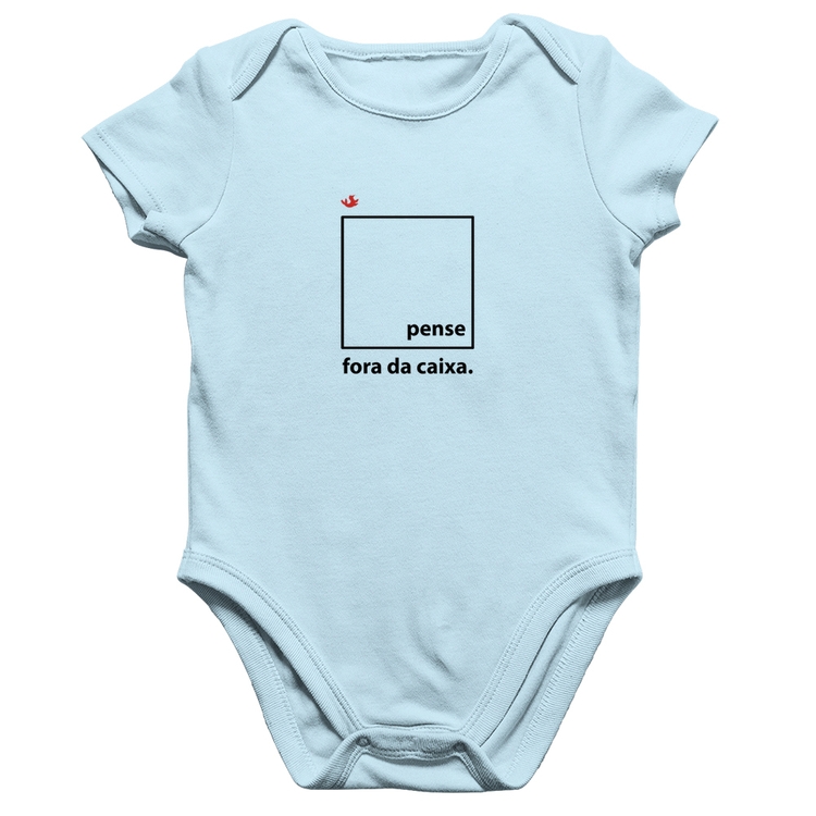 Body Bebê Algodão Pense fora da caixa - Azul Bebê