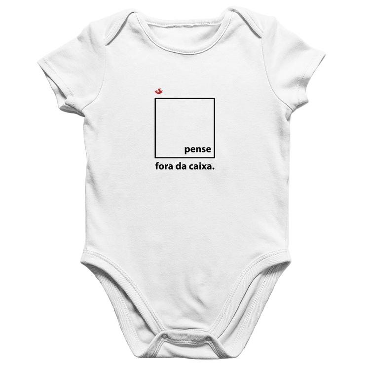 Body Bebê Algodão Pense fora da caixa - Branco
