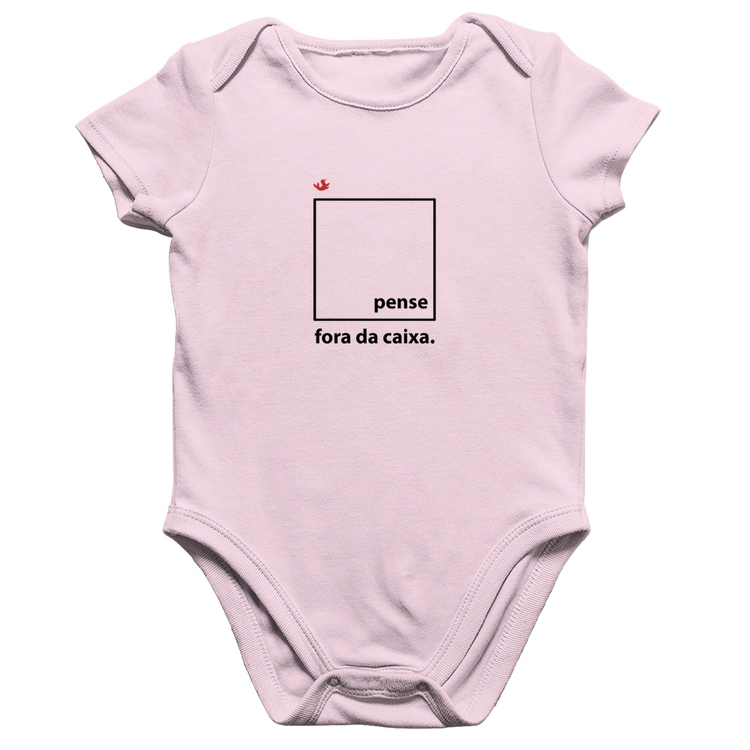 Body Bebê Algodão Pense fora da caixa - Rosa Bebê