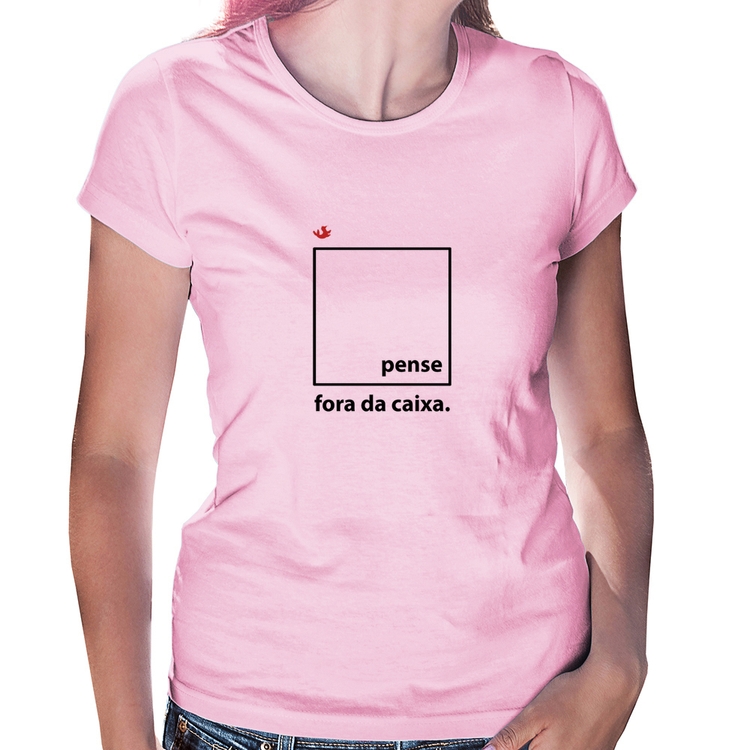 Baby Look Pense fora da caixa - Rosa Bebê