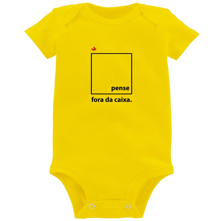 Body Bebê Pense fora da caixa - Amarelo