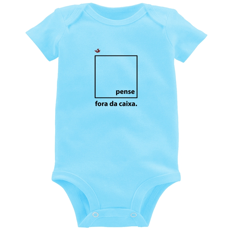 Body Bebê Pense fora da caixa - Azul Bebê